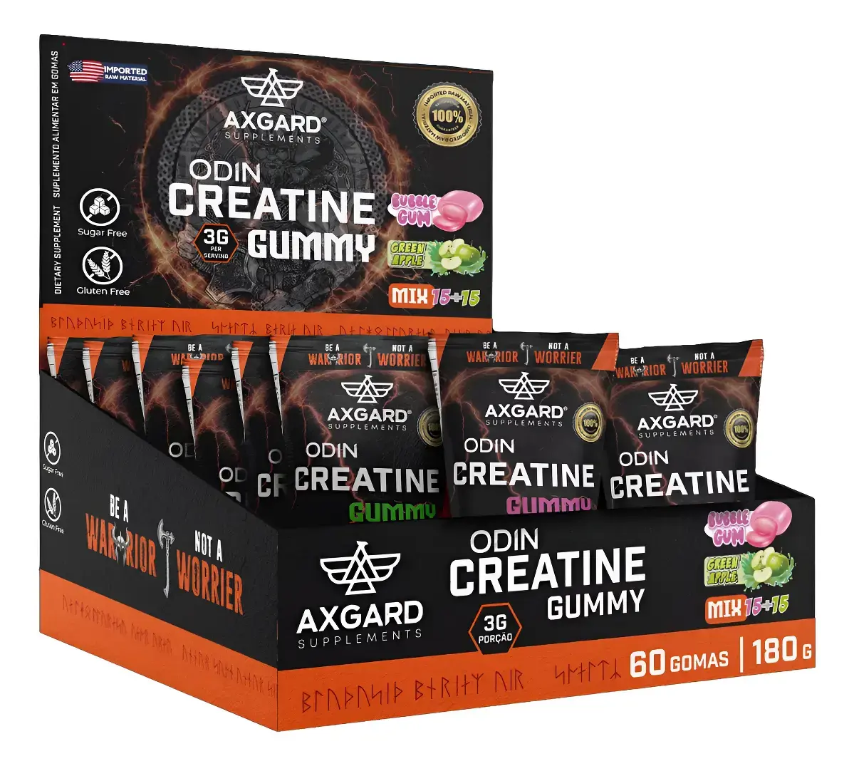 Creatina Gummy Stick Zero Açúcar - 60 Gummies - Axgard