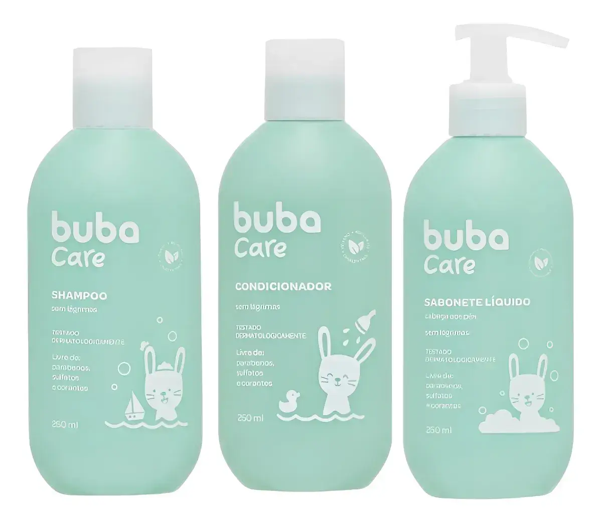 Kit Limpeza Bebê Shampoo Condicionador Sabonete Buba Care