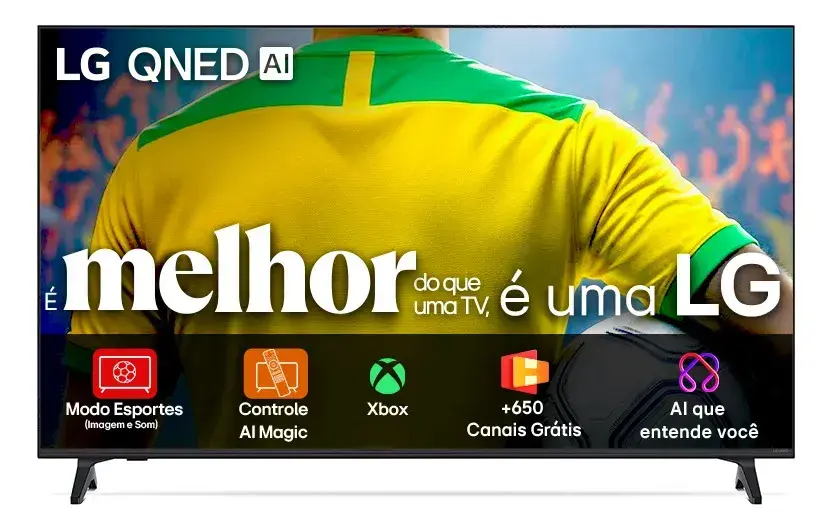 Smart TV 4K 86" LG QNED73 Portal de Games Processador AI α7 Ger8 4K Super Upscaling Google Cast Integrado Controle AI Magic WebOS 25 Modo Esportes Alerta de Esportes