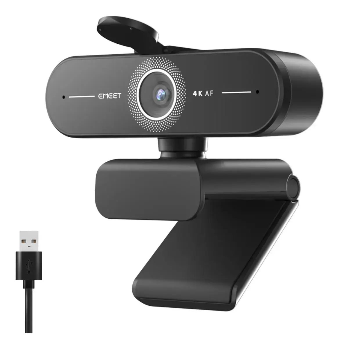 Webcam Emeet C60e 4k 30Fps Uhd 8mp Foco Automático 1080P 60fps Camera Para PC 2 microfon VideoConferencia Preto