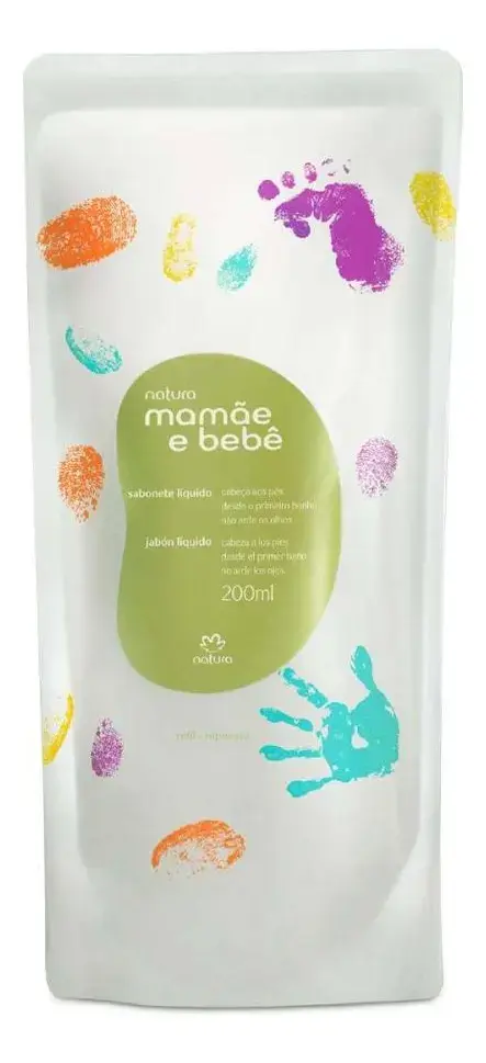 Refil Sabonete Líquido Da Cabeça Aos Pés Mamãe E Bebê -200m