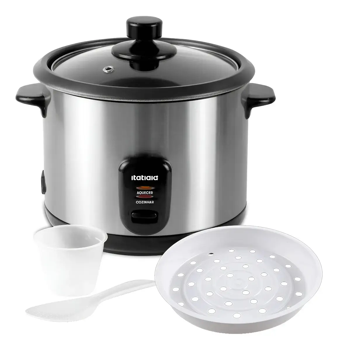 Panela De Arroz Elétrica 10 Xícaras 1.8 Litros Prateado