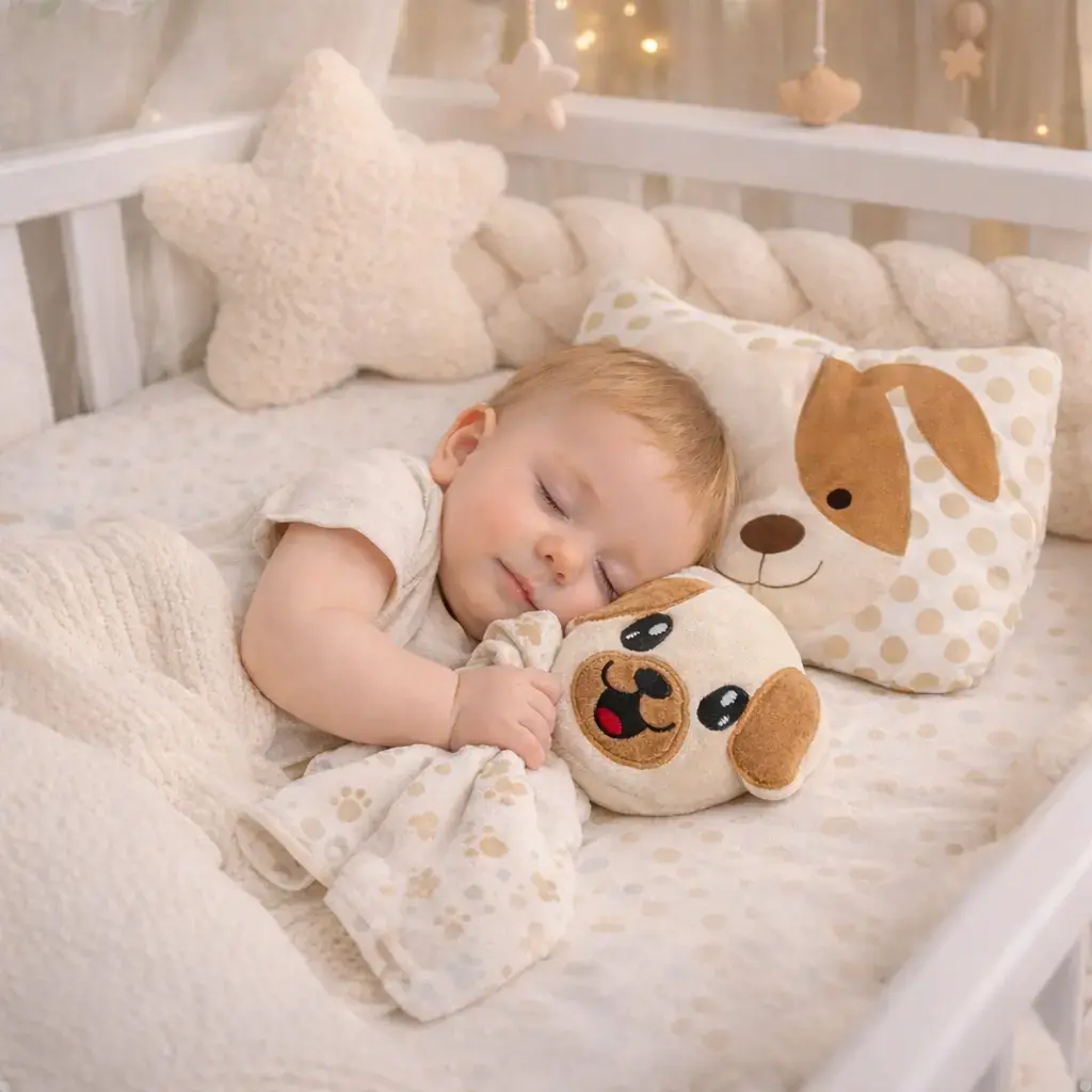 Kit Naninha Pelucia + Travesseiro Bebe Anatomico Almofada