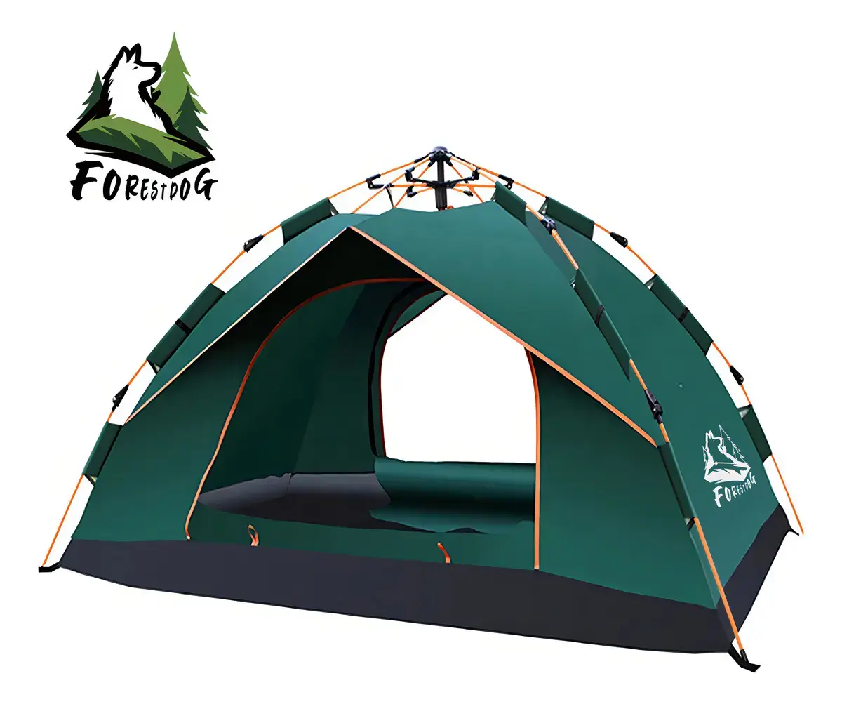 Forestdog Barraca Camping 3-4 Pessoas Automática Acampamento Barraca Para Acampar, 210*200*135cm Tecido Oxford, Verde