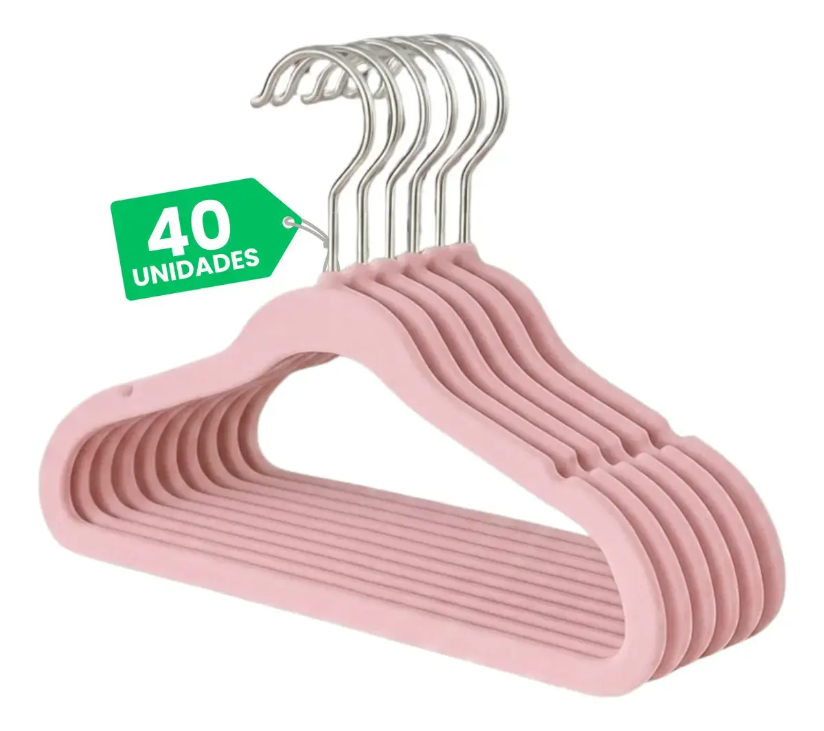 Kit 40 Cabide Infantil Veludo Slim Antideslizante Ultrafino