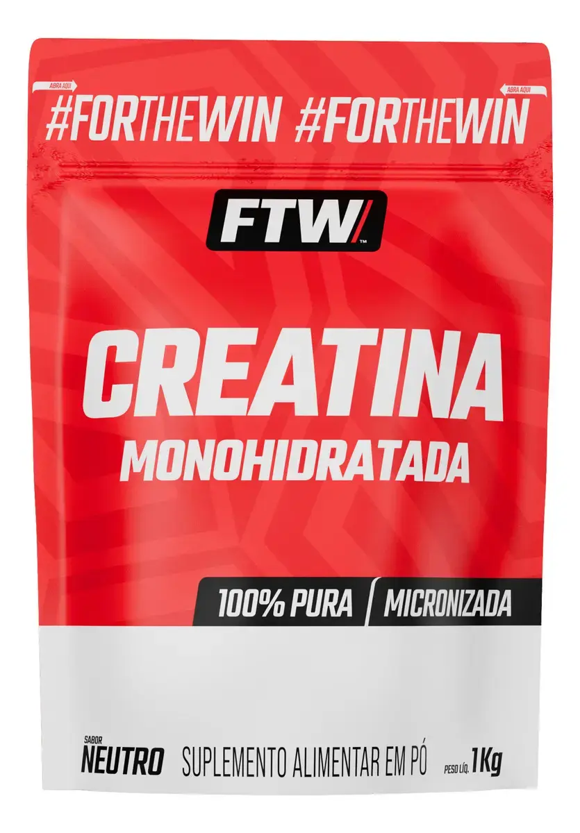 Creatina Monohidratada Pura 1kg Refil Suplemento em Pó 100% - FTW
