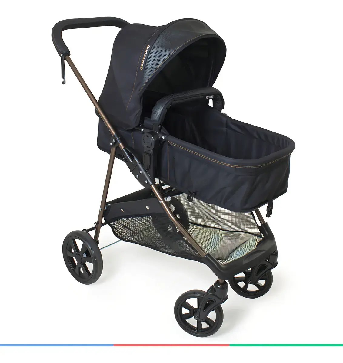 Carrinho De Bebê Passeio Berço Moisés Napoli Preto Galzerano