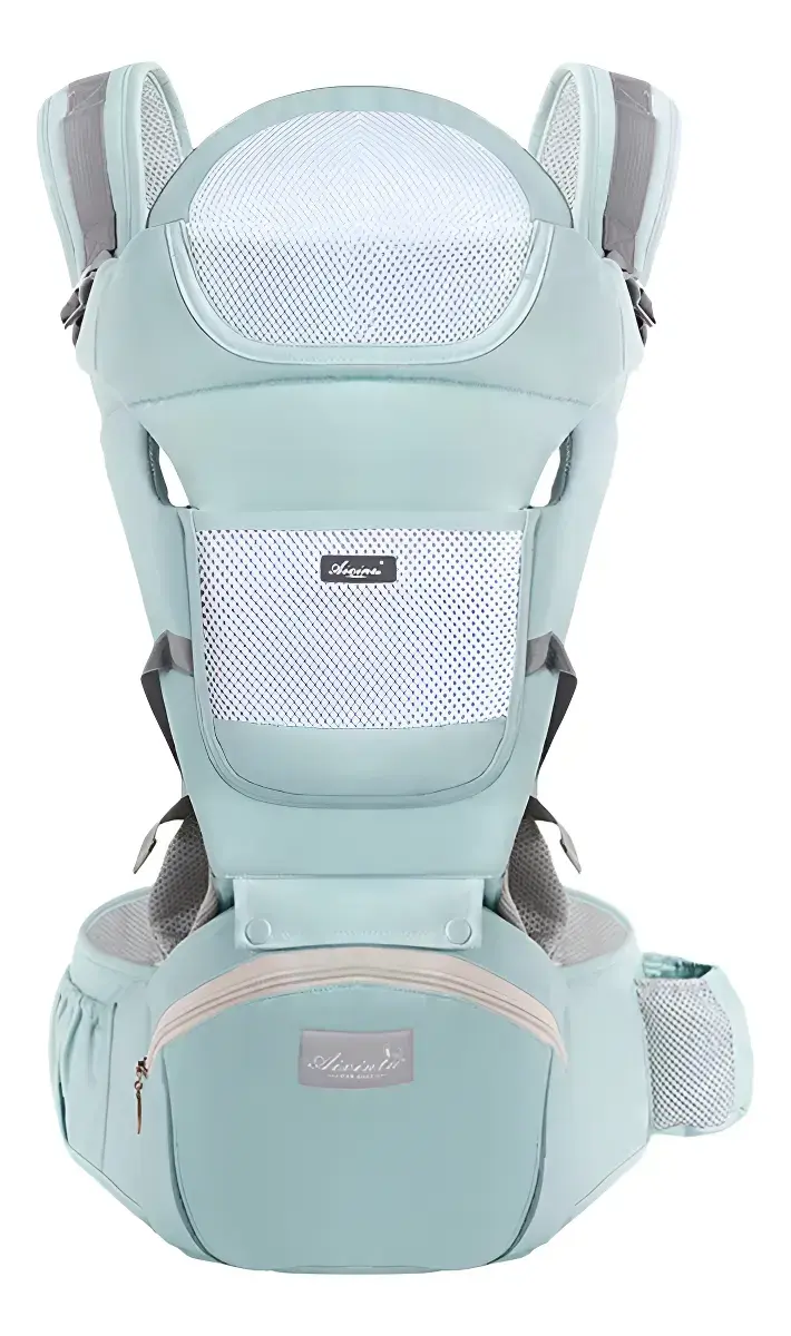 Canguru Bolsa Carregar Bebe Passeio 12 Posições 3 Em1 Até 20kg Bolsa Suporte Bebê Azul Claro