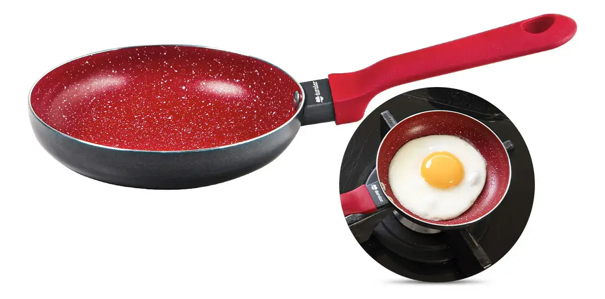 Frigideira Ovo Cerâmica Antiaderente N14 Red Marble Duralar