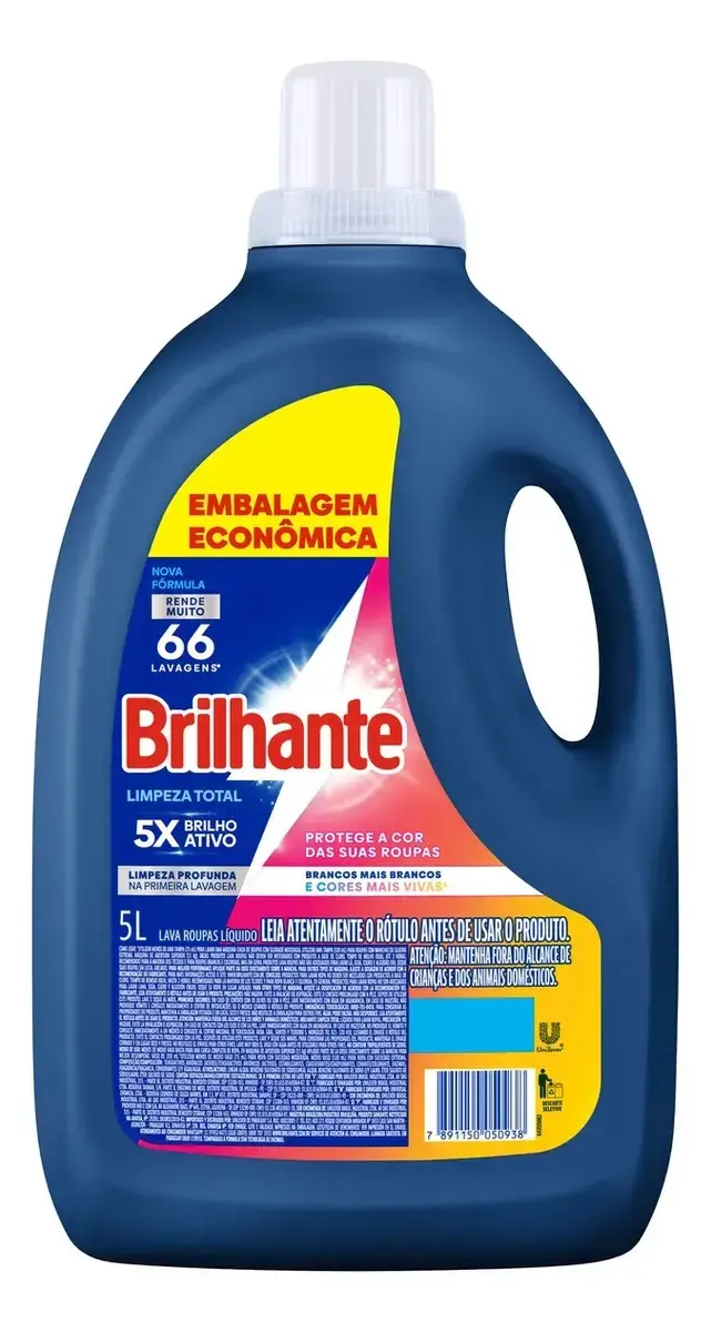 Brilhante Lava Roupas Líquido Limpeza Total 5 L