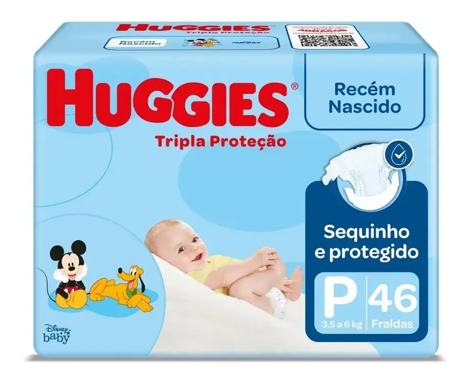 Pacote De Fraldas Tripla Proteção P Com 46 Unidades Huggies