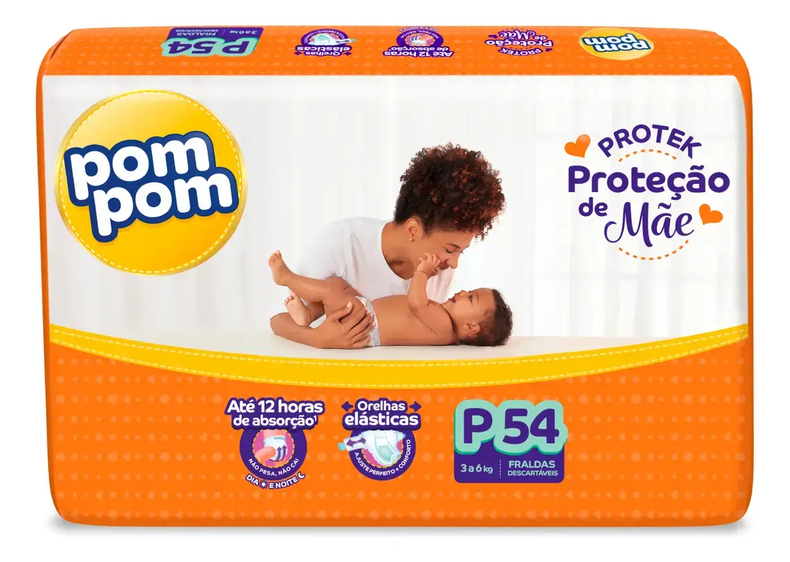 Fraldas Pom Pom Protek P x 54 unidades