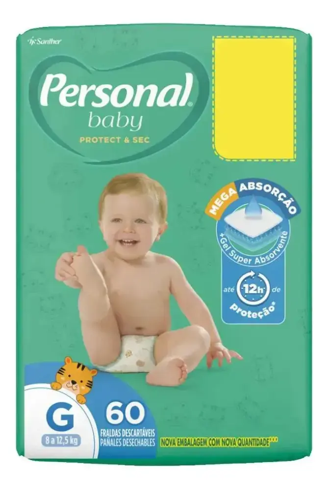 Fraldas Descartáveis Soft & Protect Pacote Hiper Tamanho G Personal