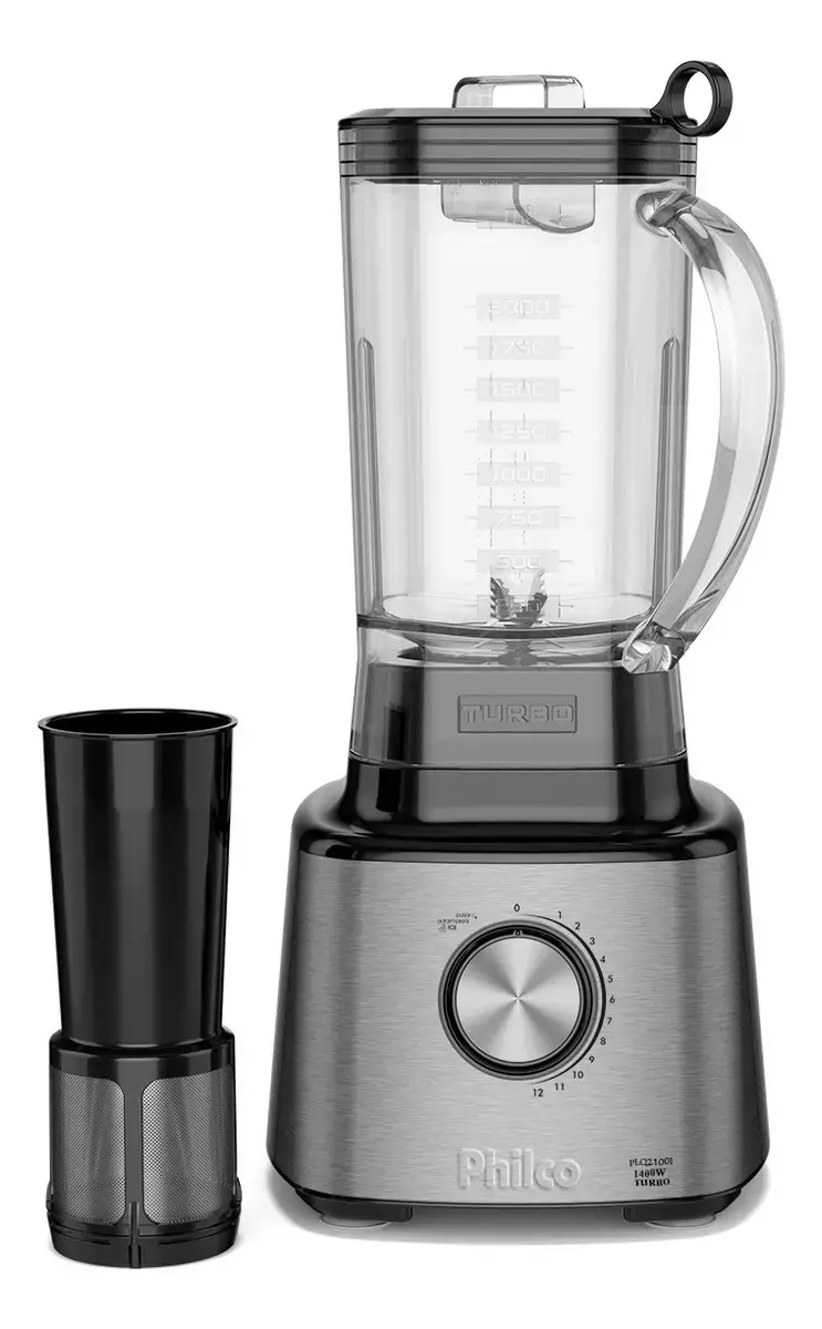 Liquidificador Plq2100pi 12 Turbo 3 Litros Philco Prateado