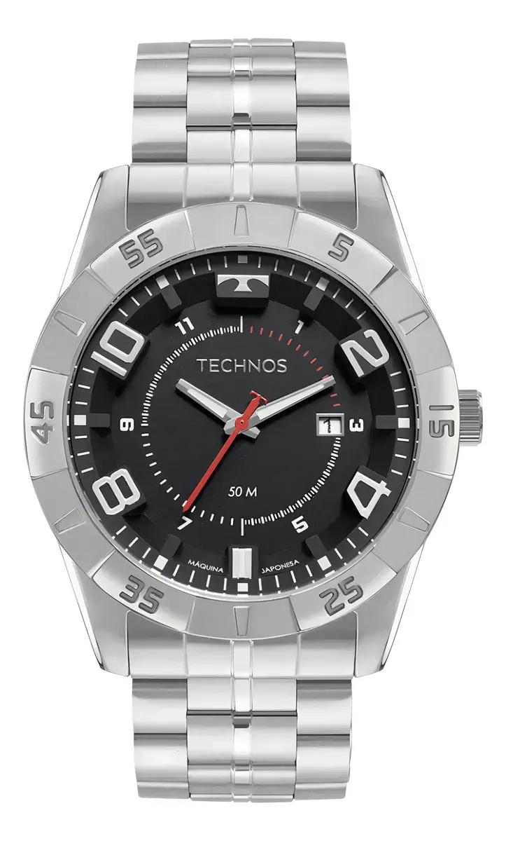 Relógio Technos Racer Masculino Dourado Analógico Quartzo 50M Fundo Preto