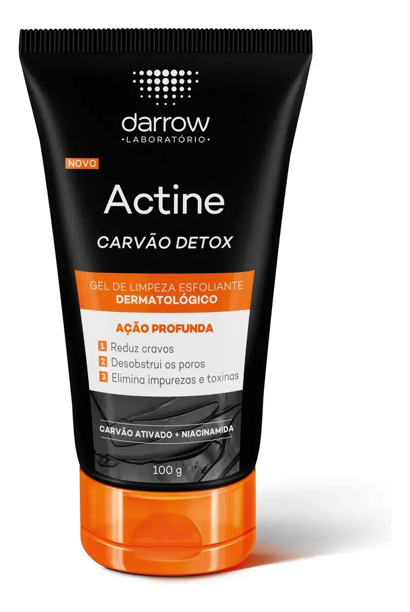 Gel de Limpeza Facial Darrow Actine Carvão Detox Esfoliante 100ml