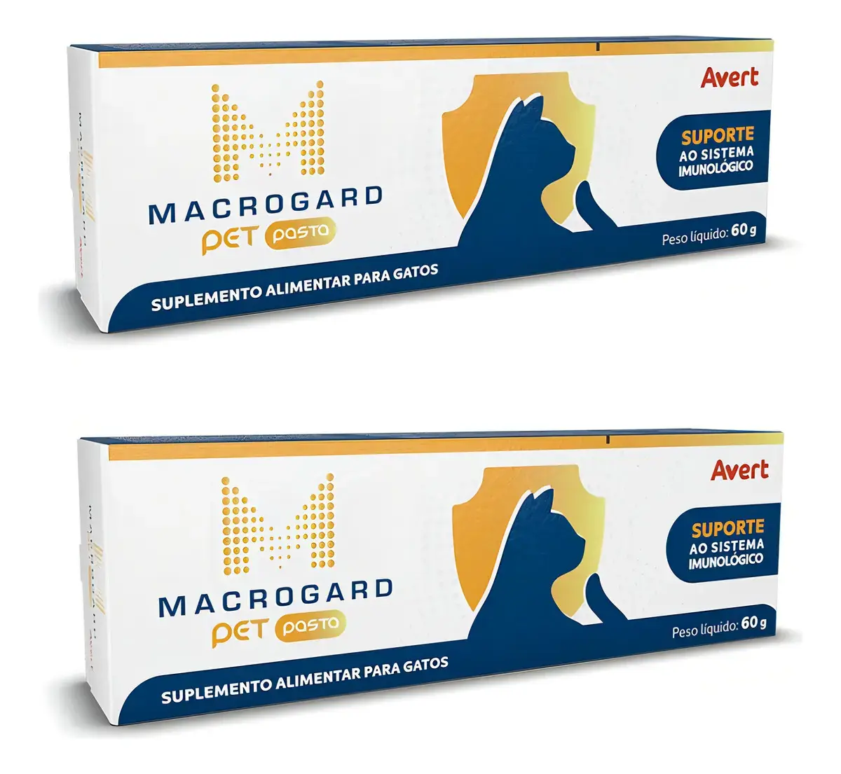 Kit 2 Macrogard Pet Pasta 60g Avert Suplemento Gatos Sistema Imunológico