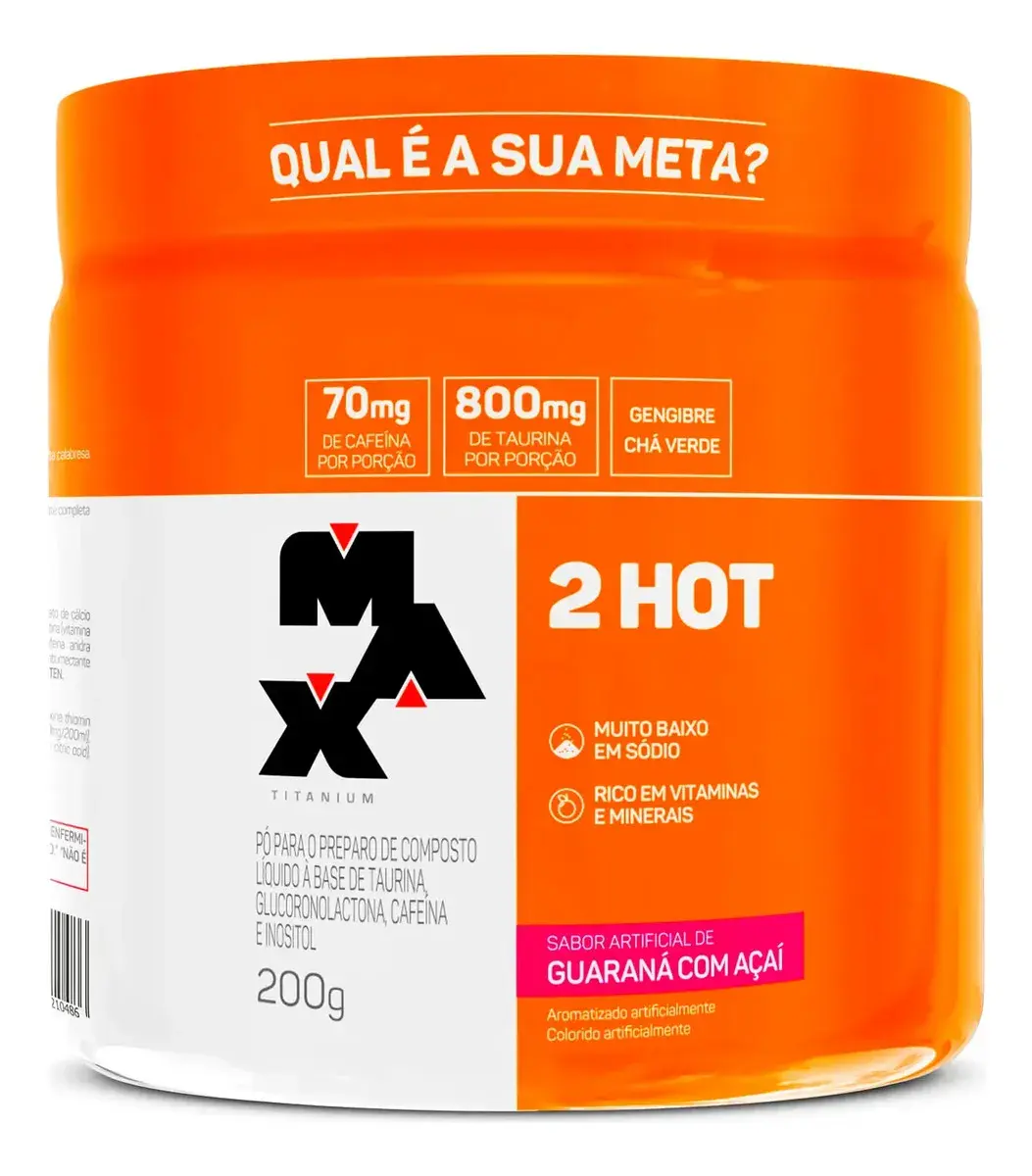 Termogenico 2hot 200g Max Titanium Sabor Guaraná Com Açaí