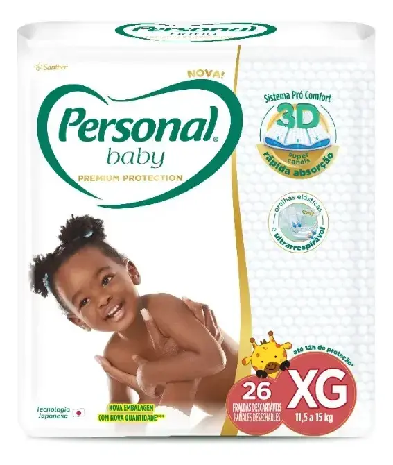 Personal Fralda Baby Premium Protection Xg Com 26 Unidades