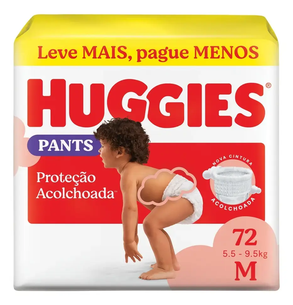 Huggies Fralda Pants Roupinha Proteção Acolchoada M - 72 Un