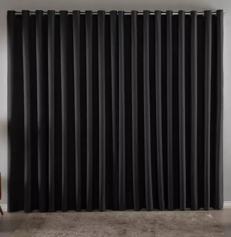 Cortina Blackout Em Tecido 3,00x2,80 Corta Luz Cor Preta