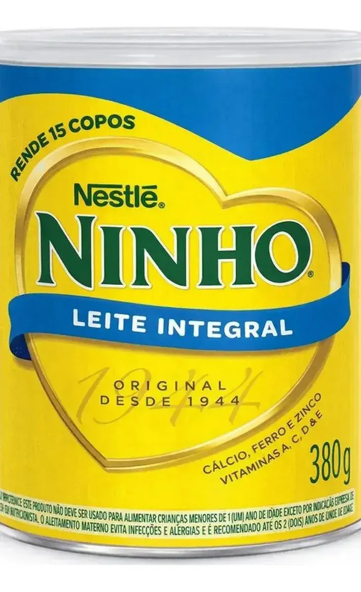 Lata leite em Pó Integral Ninho Nestle 380 grama