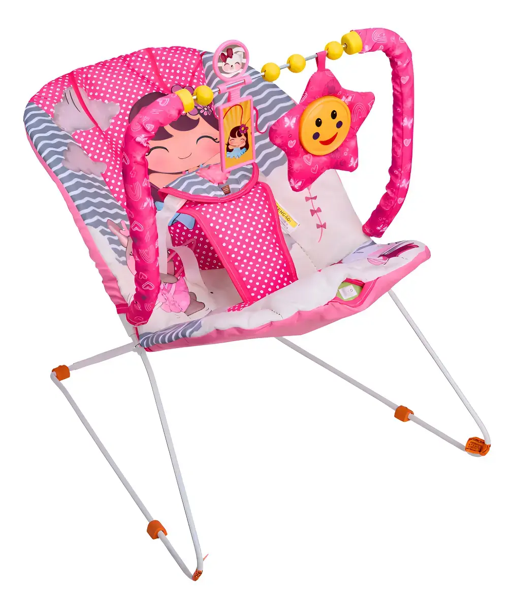 Cadeirinha Bebê Descanso Musical Vibratória Rosa Maxi Baby