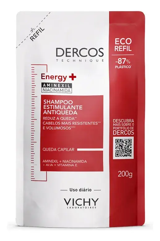 Refil Shampoo Antiqueda Estimulante com Aminexil, Dercos Energy+ Vichy, 200g