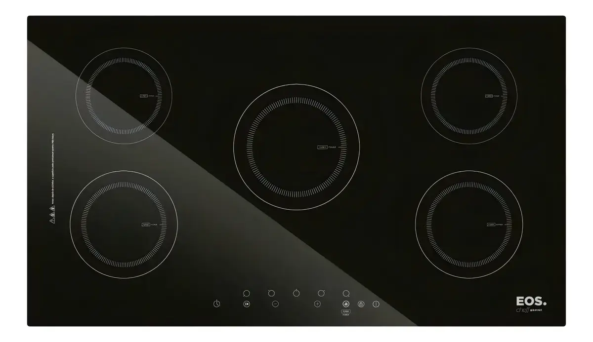 Cooktop de Indução Cinco Bocas EOS 90cm Preto 9500W ECI05EP 220V