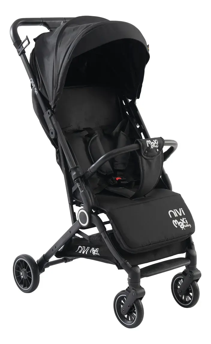 Carrinho de Bebê Passeio Vira Berço NIVI Maxi Baby - Preto