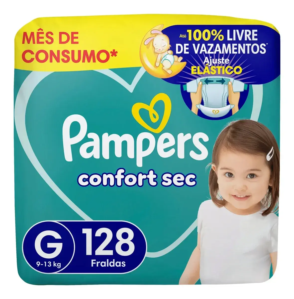 Fralda Pampers Confort Sec Tamanho G 128 Unidades