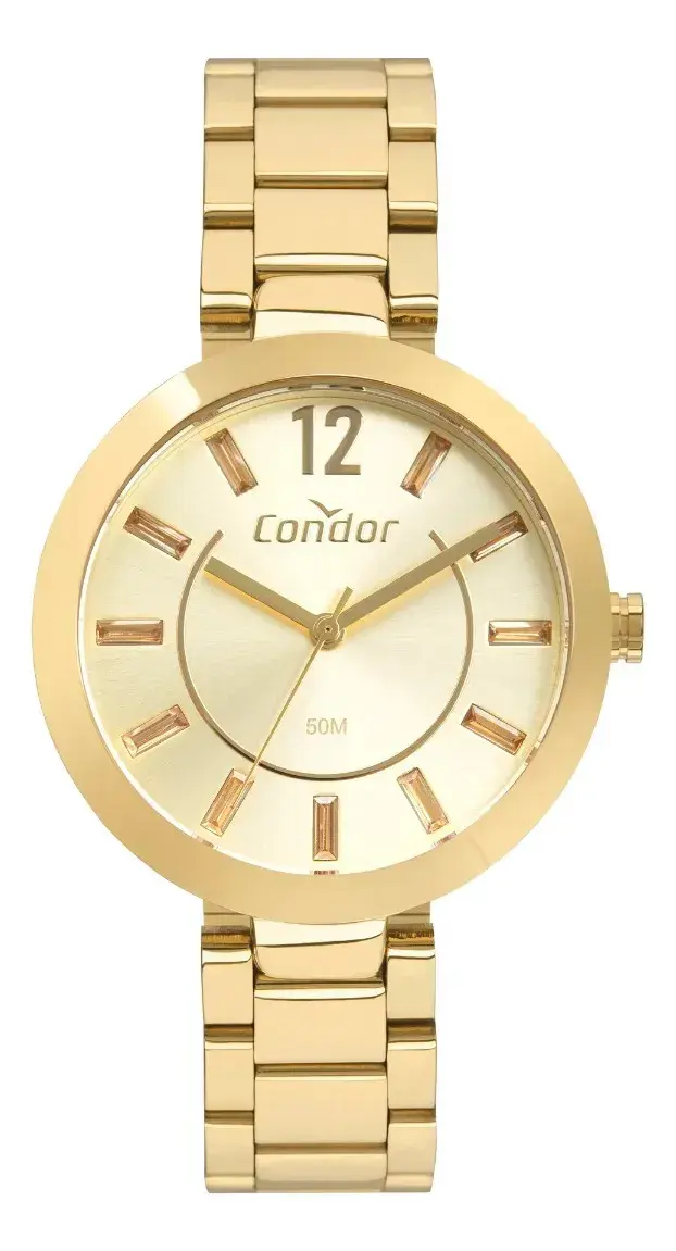 Kit Relógio Condor Feminino Dourado Co2035ncb/k4x Dourado Champanhe