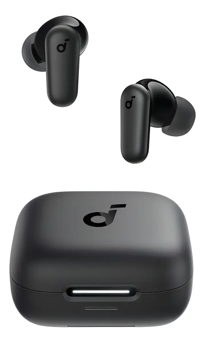 Fone de Ouvido Bluetooth 5.4 soundcore P30i da Anker, Cancelamento de Ruído Adaptativo, Graves Poderosos, 45H de Reprodução, Estojo 2-em-1 com Suporte para Celular, IP54, Fone sem fio TWS, Preto