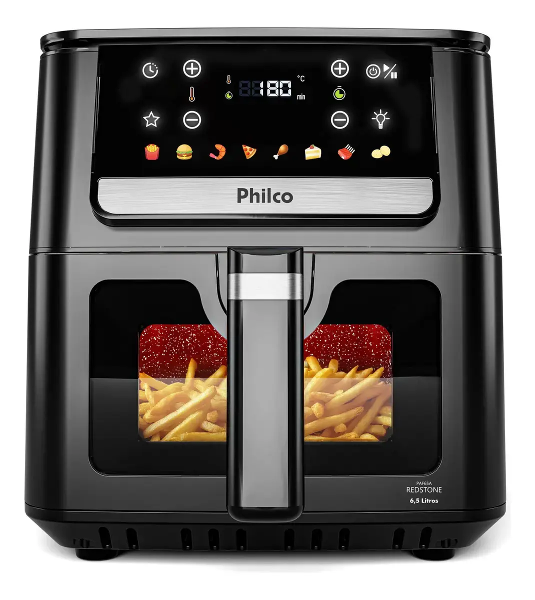 Air Fryer Philco 6,5L Visor Glass e Redstone 1700W PAF65A