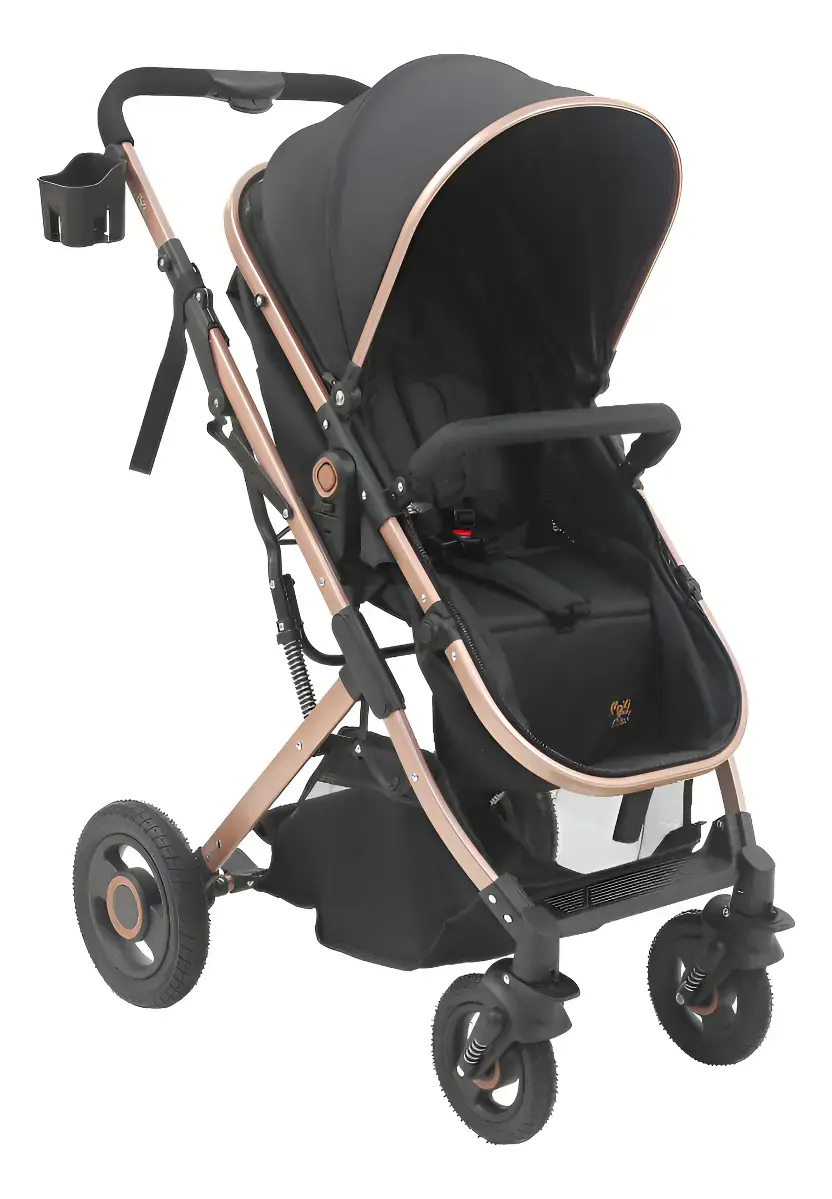 Carrinho Bebê Passeio Berço Moisés Elysian Preto - Maxi Baby