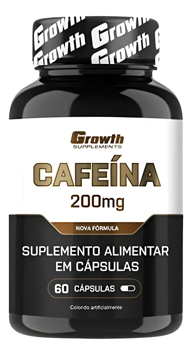 Cafeína 200mg (60 Caps) Termogênico Growth Supplements