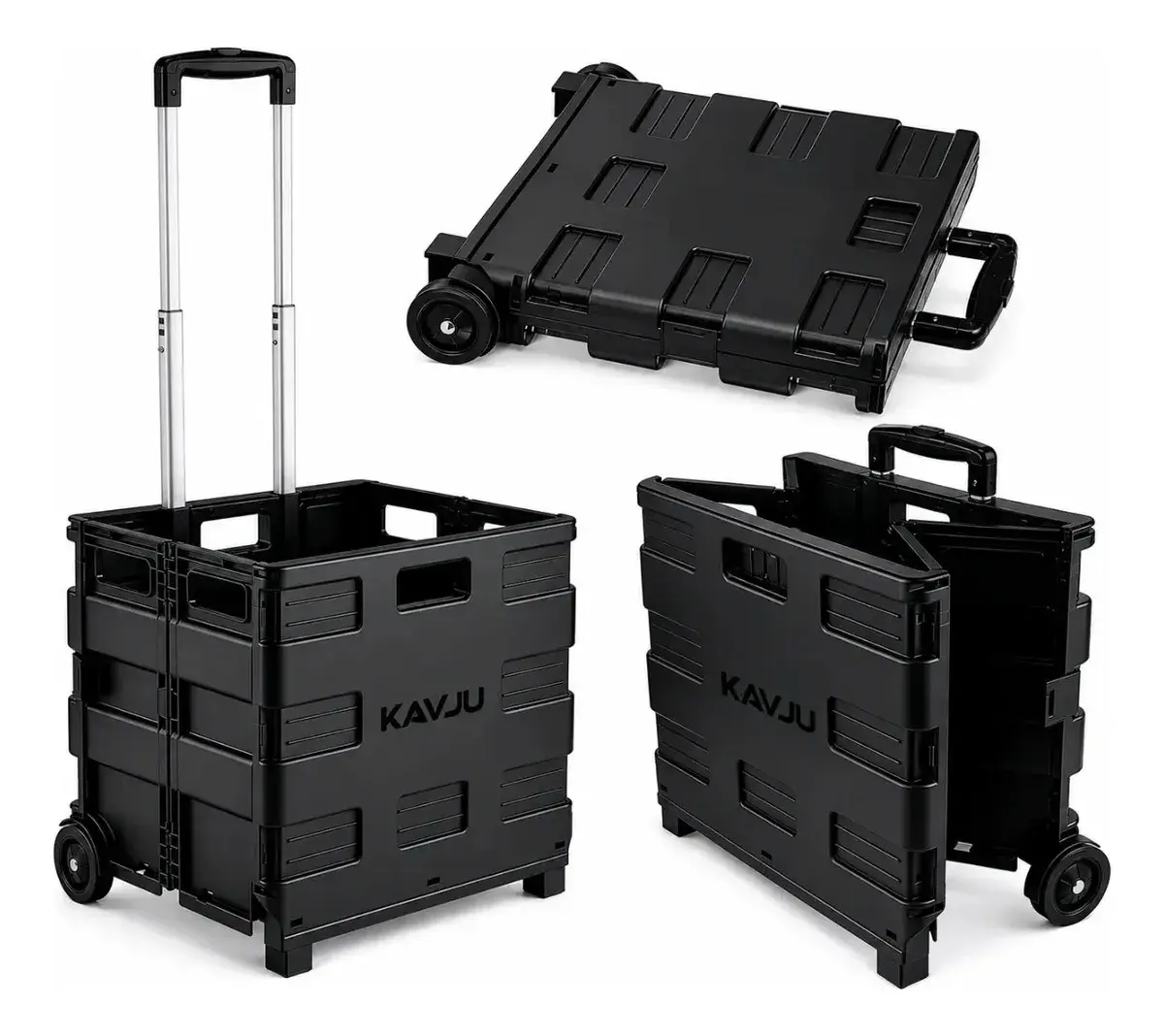 Carrinho Dobrável KAVJU 45L Preto P/ Feiras e Ferramentas KVJ-CF
