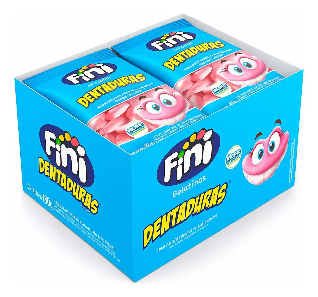 Fini Mini Dentaduras Display 12 Uni 15g Balas de Gelatina