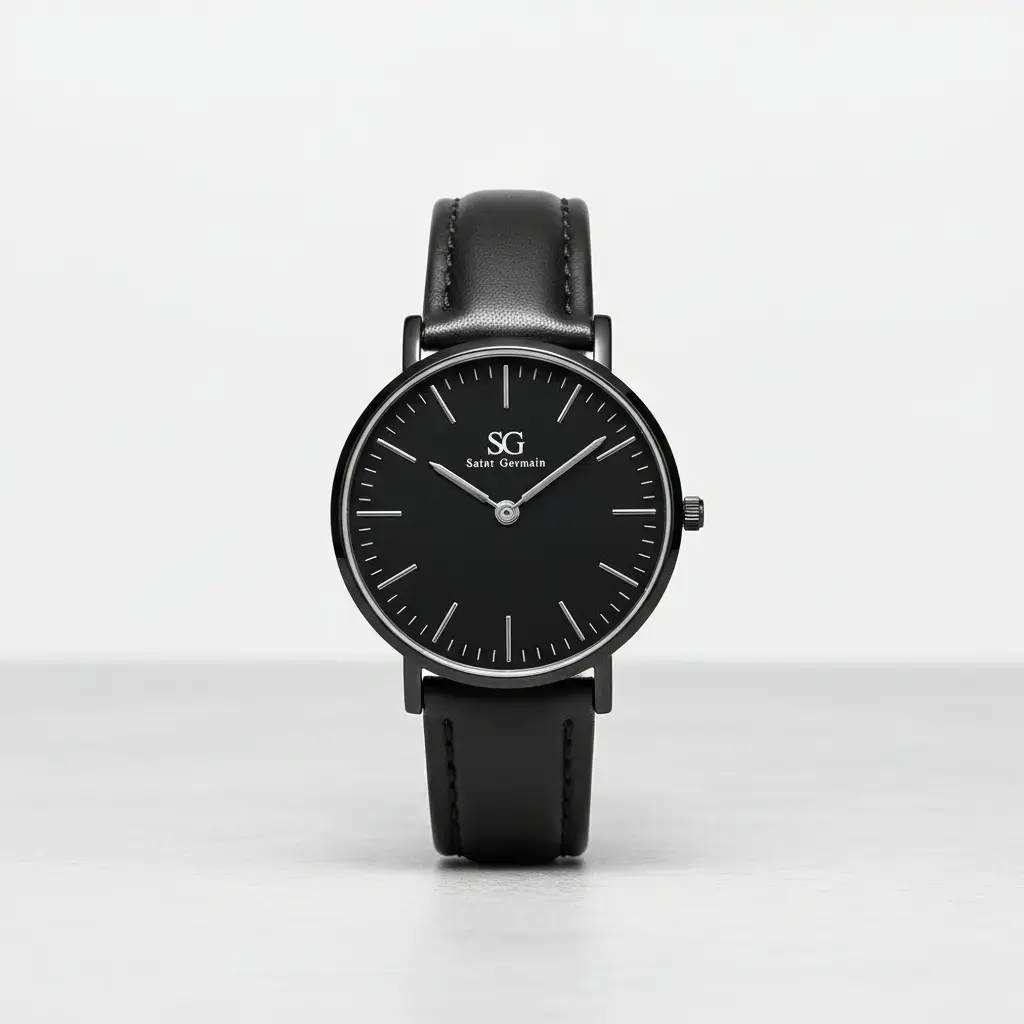 Relógio Masculino Saint Germain Murray Full Black de Couro Sintético Preto