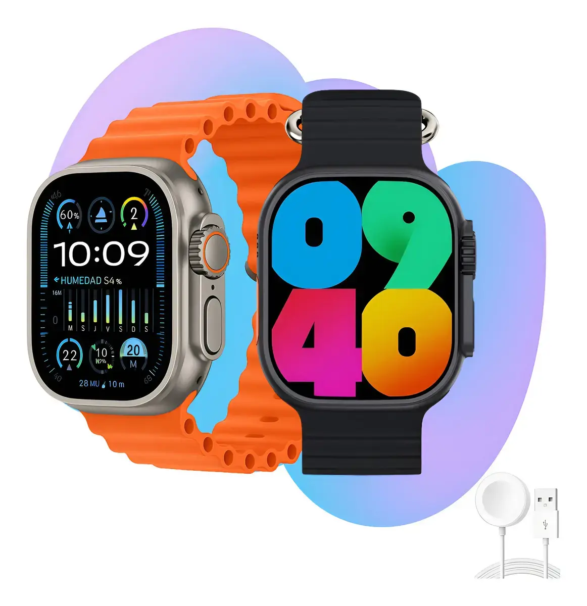 Relogio Smartwatch 10 Ultra Plus Preto Tela AMOLED Monitor Saúde GPS Bluetooth
