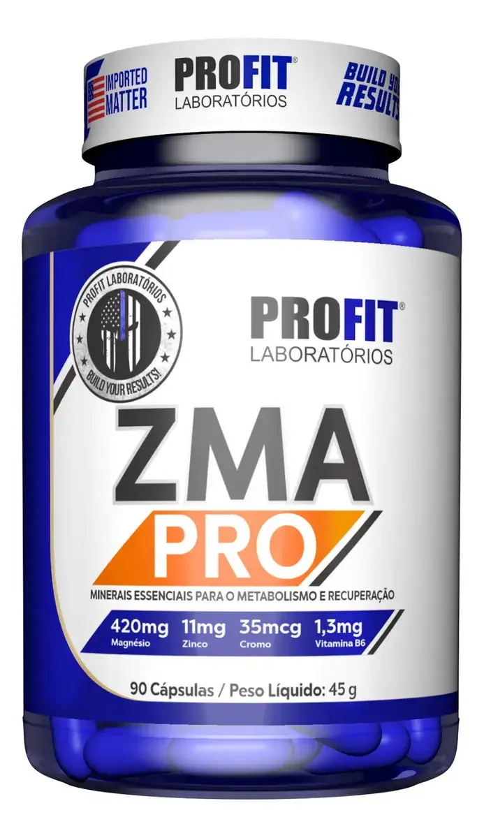 Zma Pro 90 Cápsulas Profit - Suplemento de Vitamina B6 do Complexo B, Picolinato de Cromo, Bisglicinato de Zinco, Bisglicinato de Magnésio