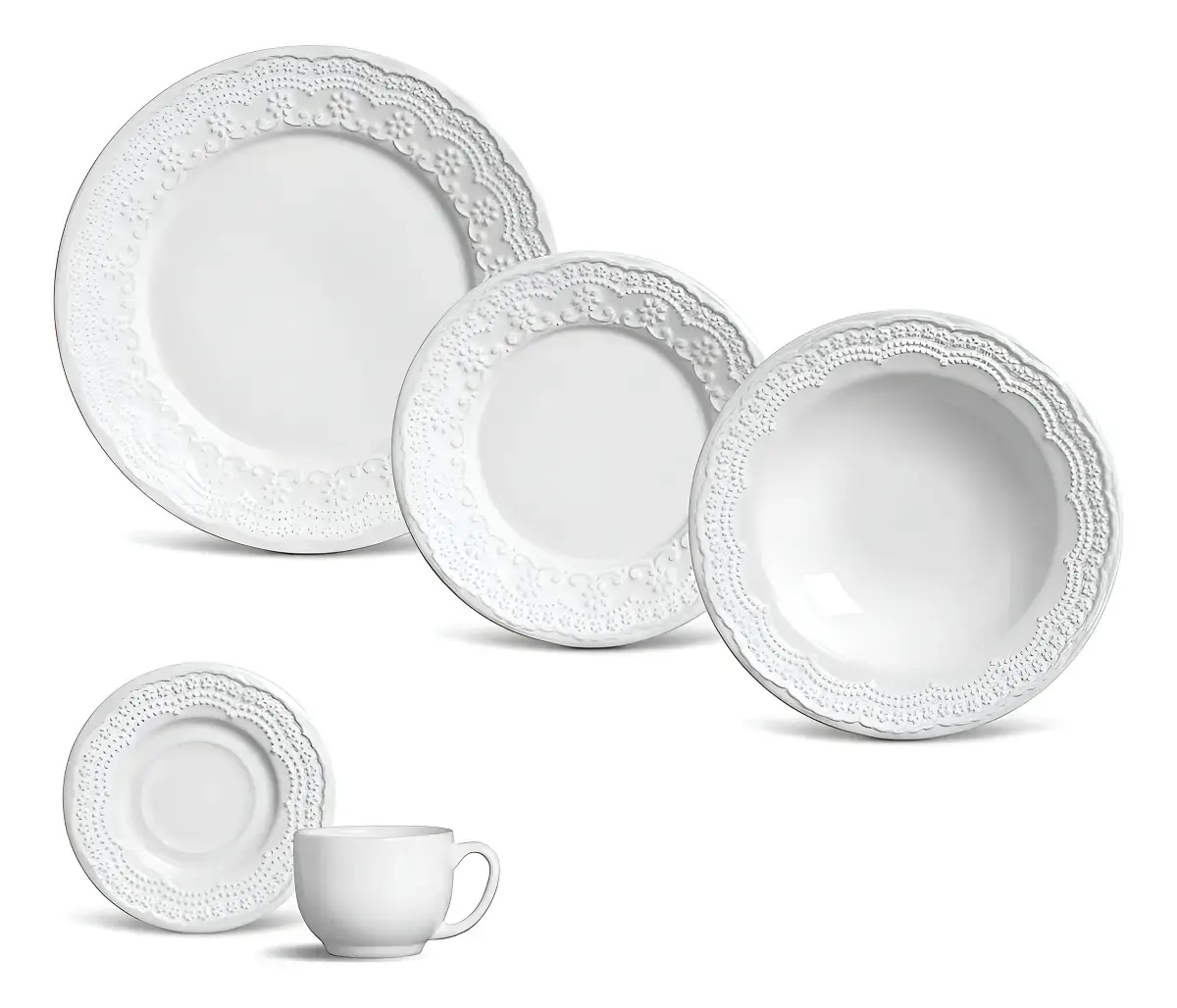 Aparelho De Jantar 30 Peças Madeleine Branco