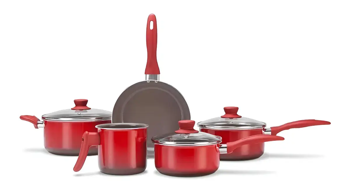 Conjunto De Panelas Ceramic Life Smart Brinox Vermelho 5 Pçs