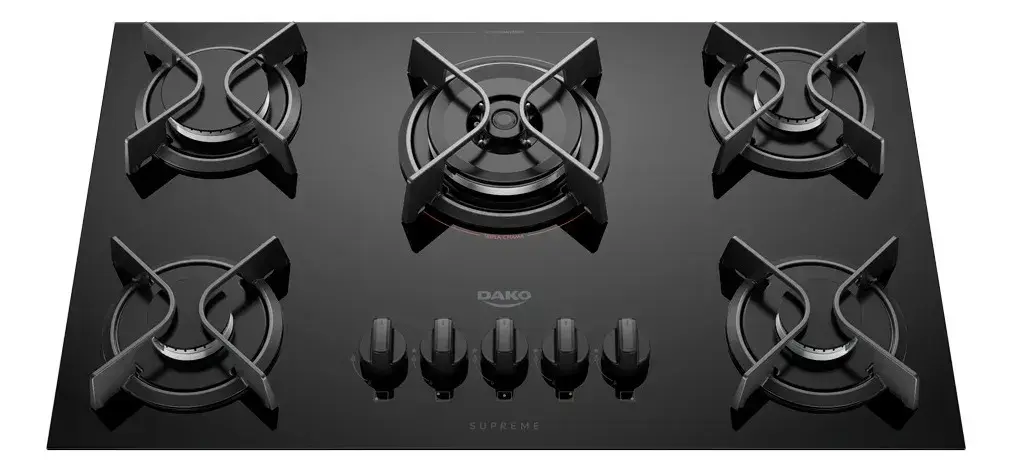 Cooktop 5 Bocas Dako Supreme Com Tripla Chama Preto Bivolt Preto
