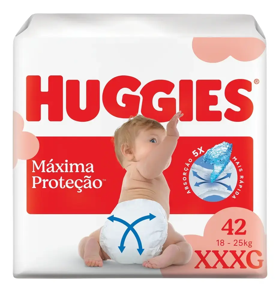Huggies Fralda Descartável Máxima Proteção XXXG - 42 Unidades