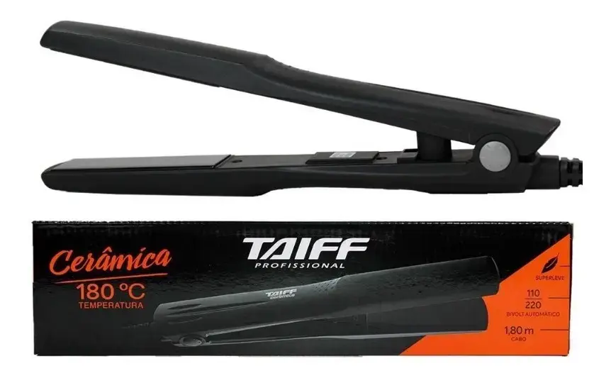 Prancha Cerâmica Taiff Profissional 180° Preto