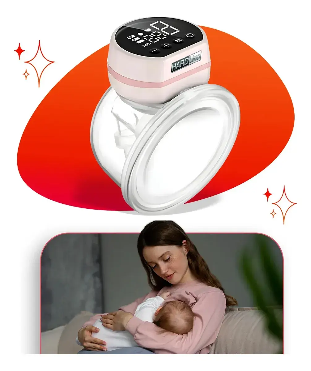 Bomba De Tirra Leite Elétrica Portátil Mãos Livres 24mm Sem BPA Extratora Silenciosa e Confortável USB Recarregável Amamentação Leite Materno Não Precisa Segurar Tirar Leite - Hardline