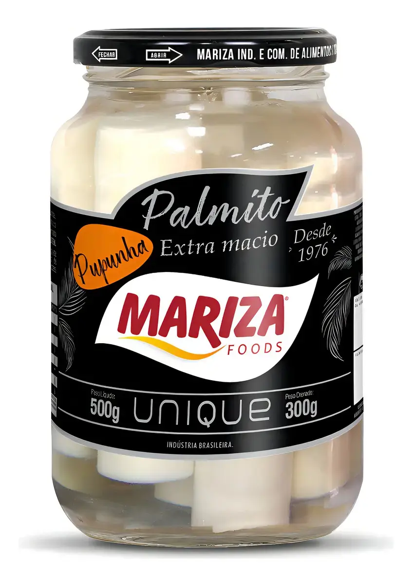 Kit C/15und Palmito Pupunha Inteiro Mariza Unique 300g