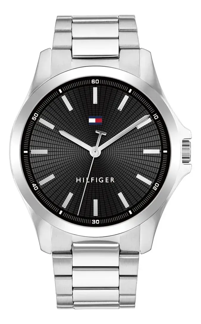 Relógio Tommy Hilfiger Masculino Aço Prateado 1710671 Prateado Preto