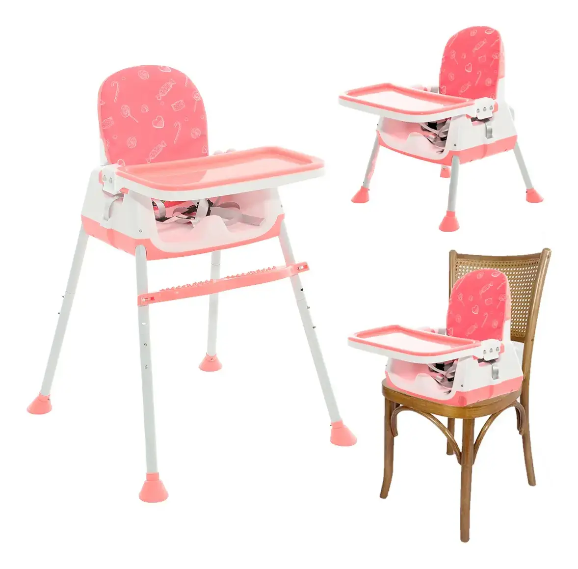 Cadeira de Alimentação Bebê Portátil Zest Maxi Baby - Rosa